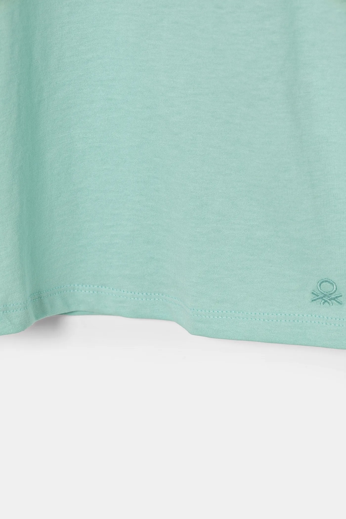 Dziewczynka United Colors of Benetton t-shirt bawełniany dziecięcy 3I1XC109V.G.Season.PPYA turkusowy