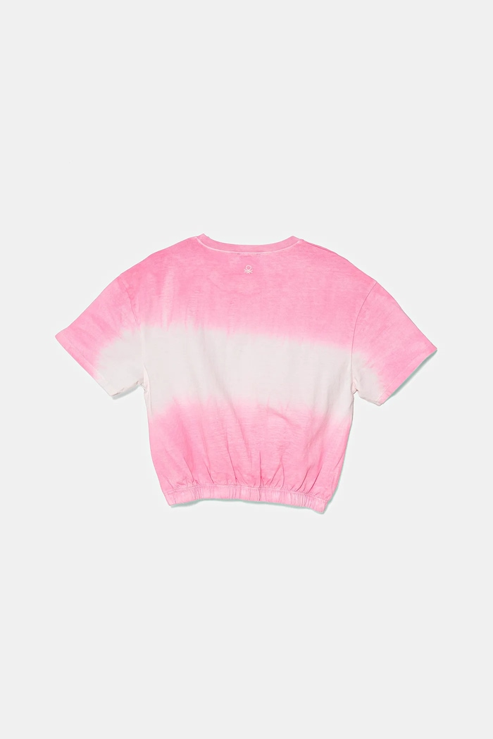 Dječja pamučna majica kratkih rukava United Colors of Benetton 3NPDC10OK.G.Seasonal roza SS25