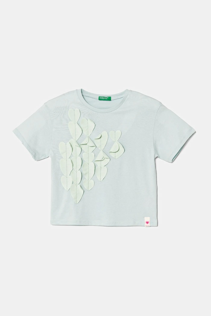 Detské bavlnené tričko United Colors of Benetton bavlna tyrkysová 3I1XG10IK.P.Seasonal
