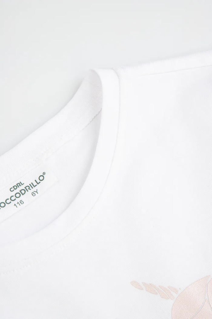 Dziewczynka Coccodrillo t-shirt dziecięcy WC5143225VGB biały