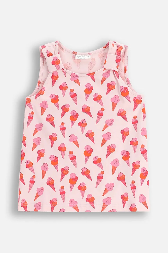 Coccodrillo t-shirt dziecięcy wzorzyste różowy WC5143301HGK