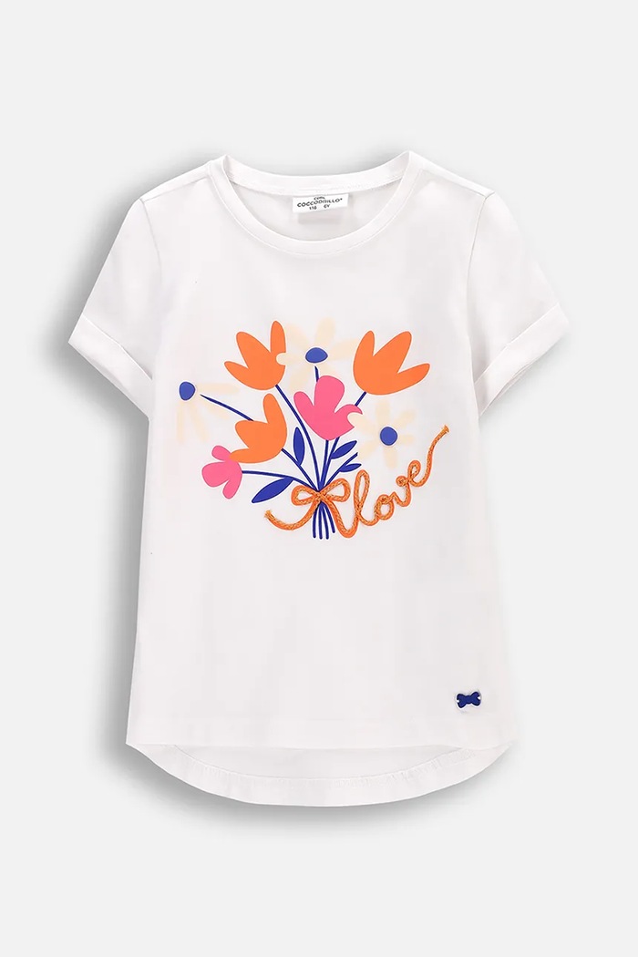 Coccodrillo t-shirt nadruk biały WC5143201FGK