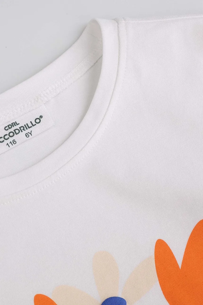 Dziewczynka Coccodrillo t-shirt WC5143201FGK biały