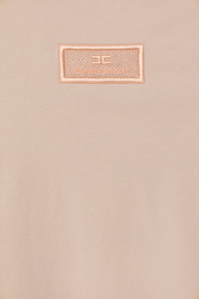 Fete Elisabetta Franchi tricou copii EFTS235.0.JE006.98.128 bej