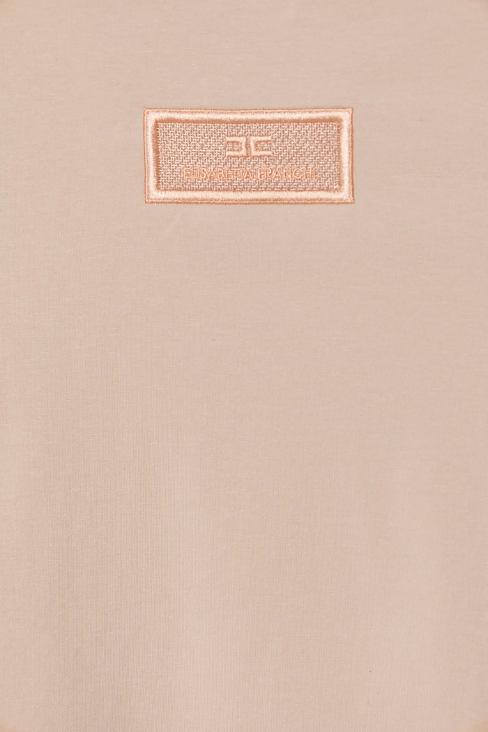 Fete Elisabetta Franchi tricou copii EFTS235.0.JE006.98.128 bej