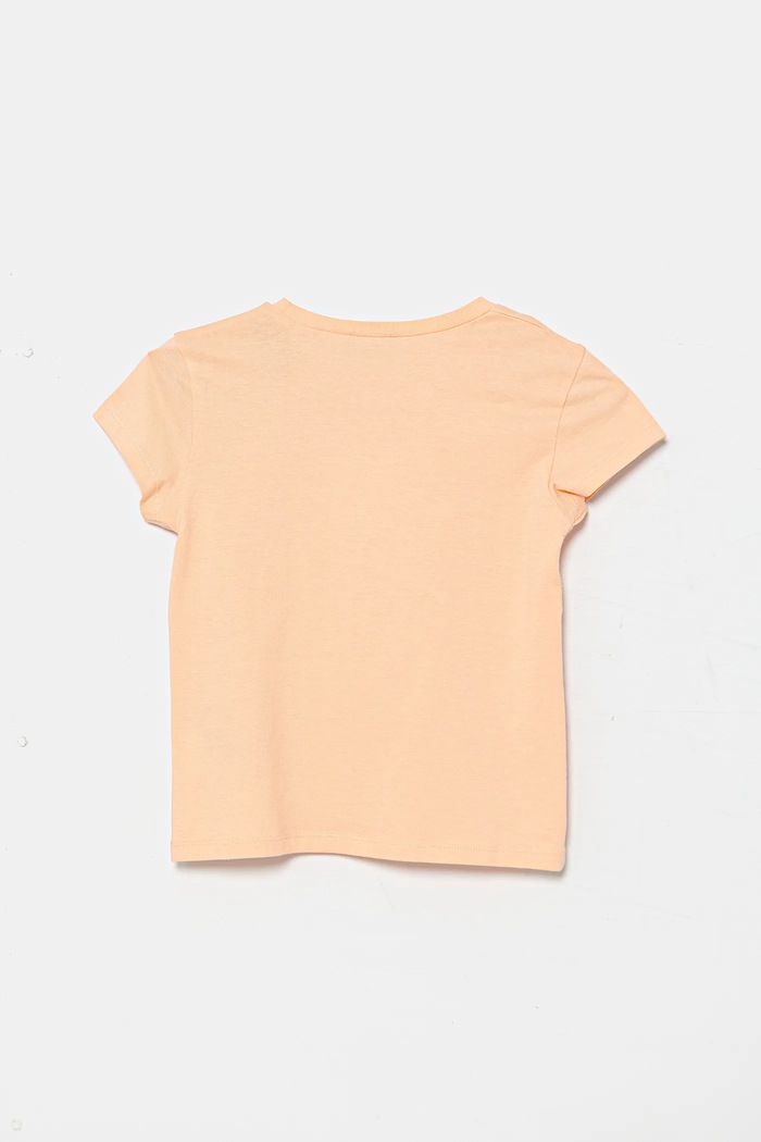 Detské bavlnené tričko United Colors of Benetton 3096G10J8.P.Seasonal oranžová SS25