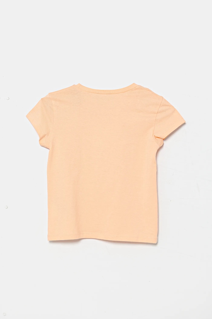 Detské bavlnené tričko United Colors of Benetton 3096G10J8.P.Seasonal oranžová SS25