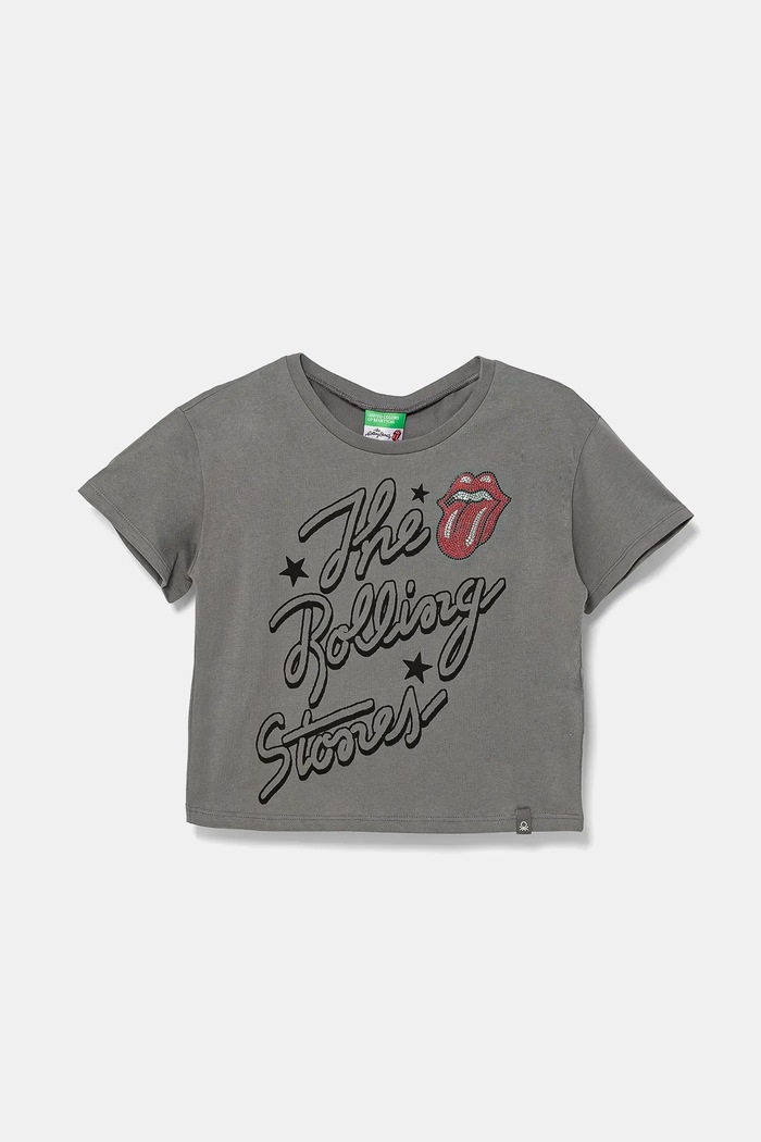 United Colors of Benetton t-shirt bawełniany dziecięcy nadruk szary 3I1XC10NW.G.Seasonal