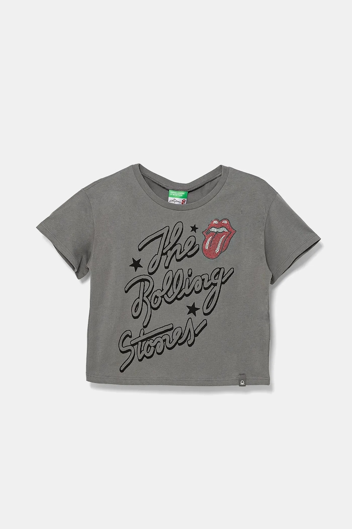 United Colors of Benetton t-shirt bawełniany dziecięcy nadruk szary 3I1XC10NW.G.Seasonal