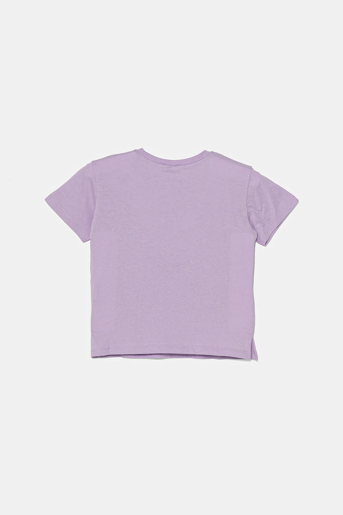 Dječja pamučna majica kratkih rukava United Colors of Benetton 3I1XG10I4.P.Seasonal ljubičasta SS25