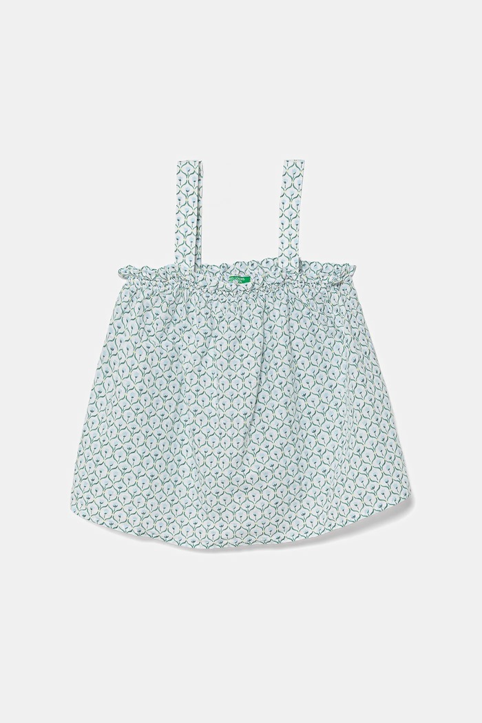 Dječji top od lana United Colors of Benetton okrugli plava 59Y6CH00A.G.Seasonal
