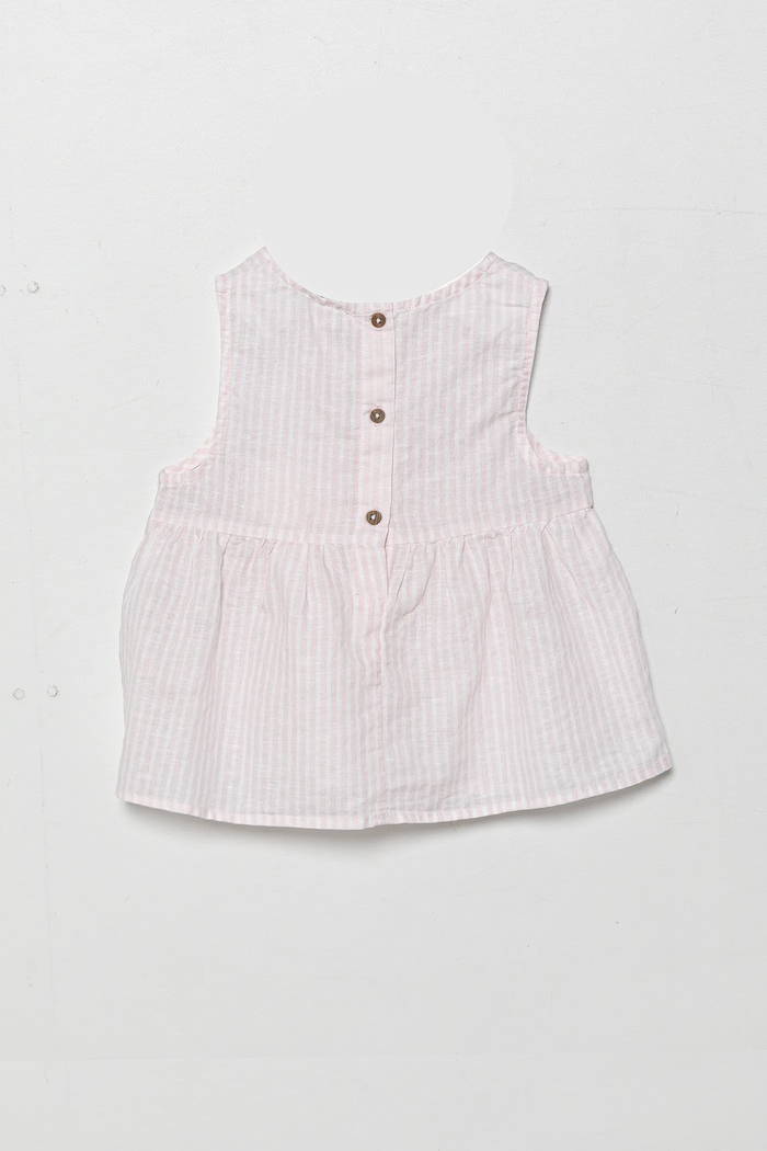 Dječji top od lana United Colors of Benetton 59Y6GQ02F.P.Seasonal roza SS25