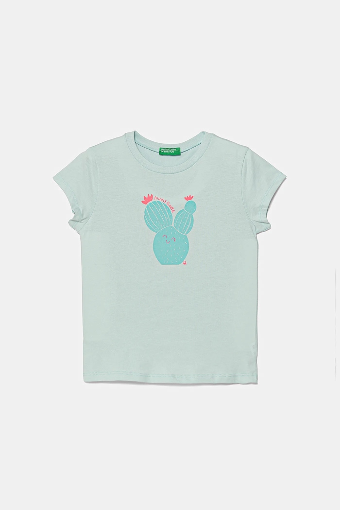 Dječja pamučna majica kratkih rukava United Colors of Benetton pamuk tirkizna 3JERG10J3.P.Seasonal
