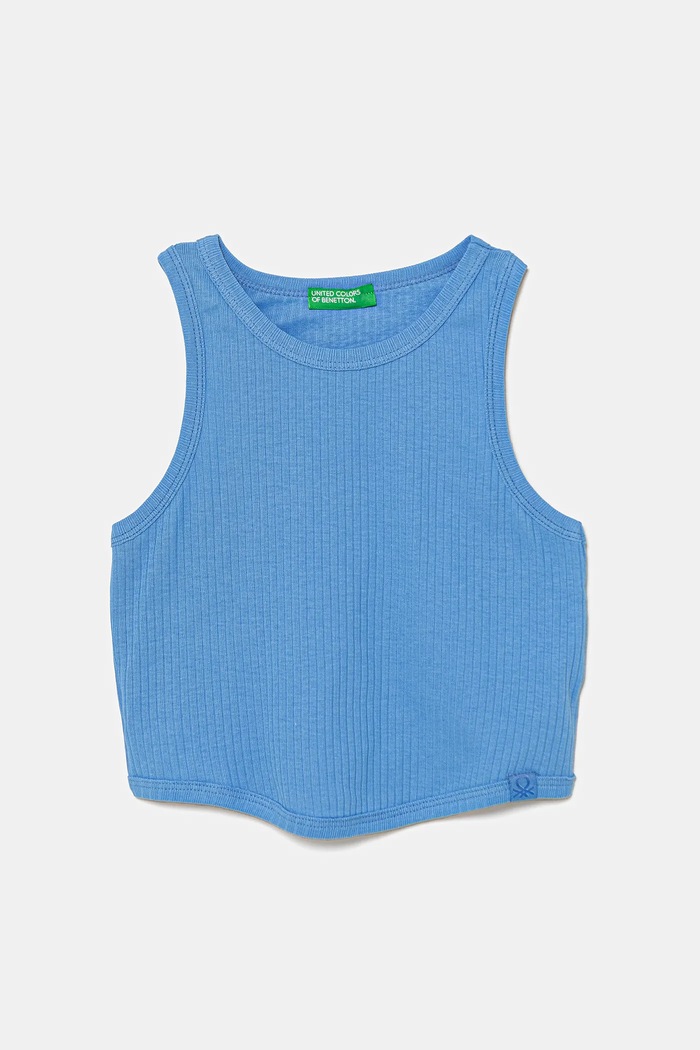 United Colors of Benetton top bawełniany dziecięcy bawełna niebieski 31H3CH01F.G.Season.PPYA