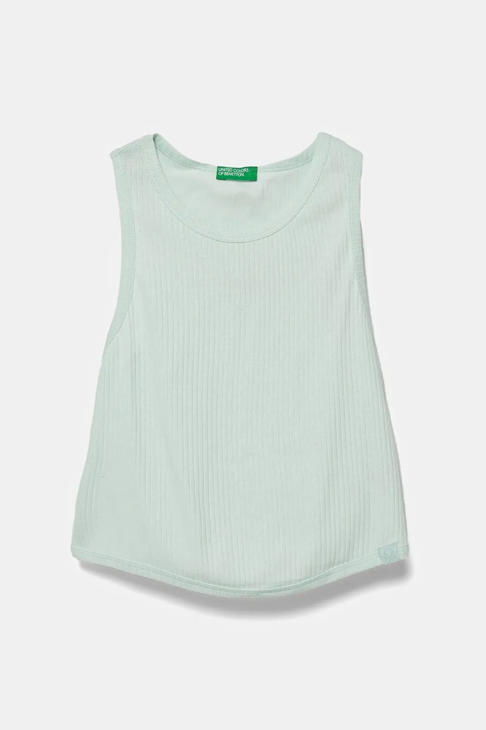 Otroški bombažen top United Colors of Benetton Okrogel turkizna 31H3CH01F.G.Season.PPYA