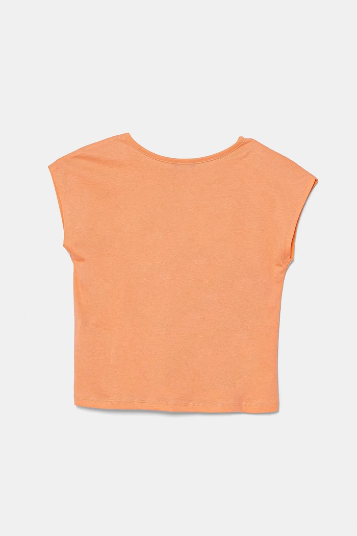 Παιδικό βαμβακερό μπλουζάκι United Colors of Benetton 3I1XC10P0.G.Seasonal πορτοκαλί SS25