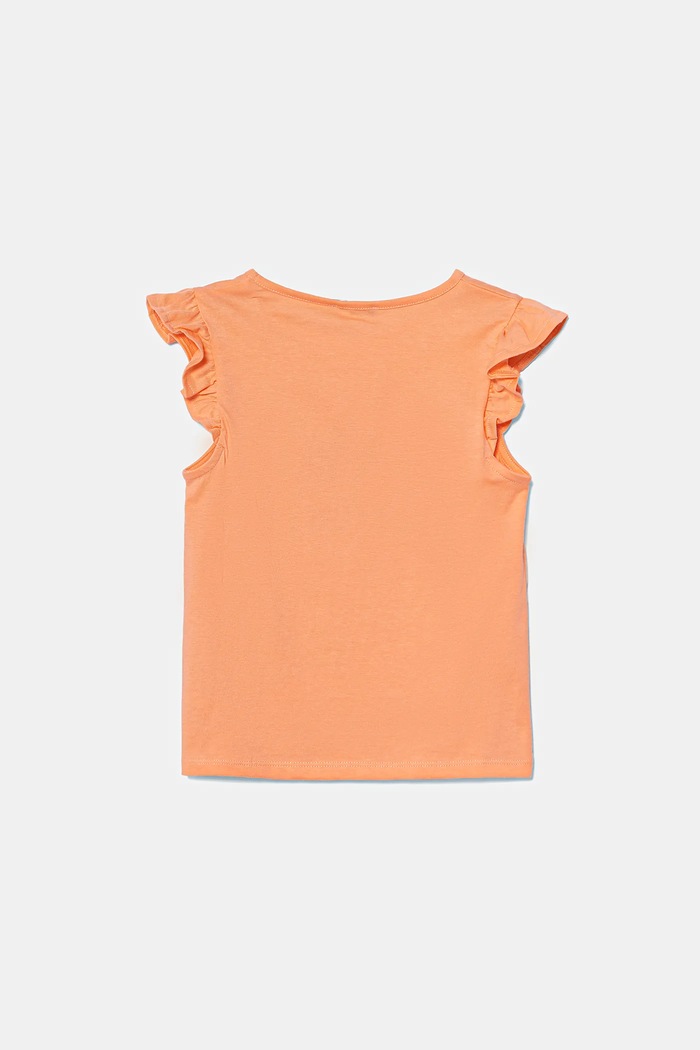 Dječja pamučna majica kratkih rukava United Colors of Benetton 3I1XG10JK.P.Seasonal narančasta SS25