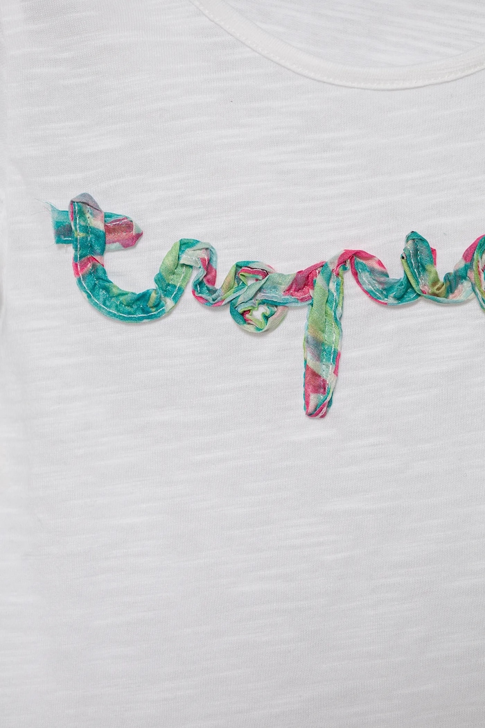 Djevojčice Dječja pamučna majica kratkih rukava United Colors of Benetton 38V4G10JI.P.Seasonal bijela