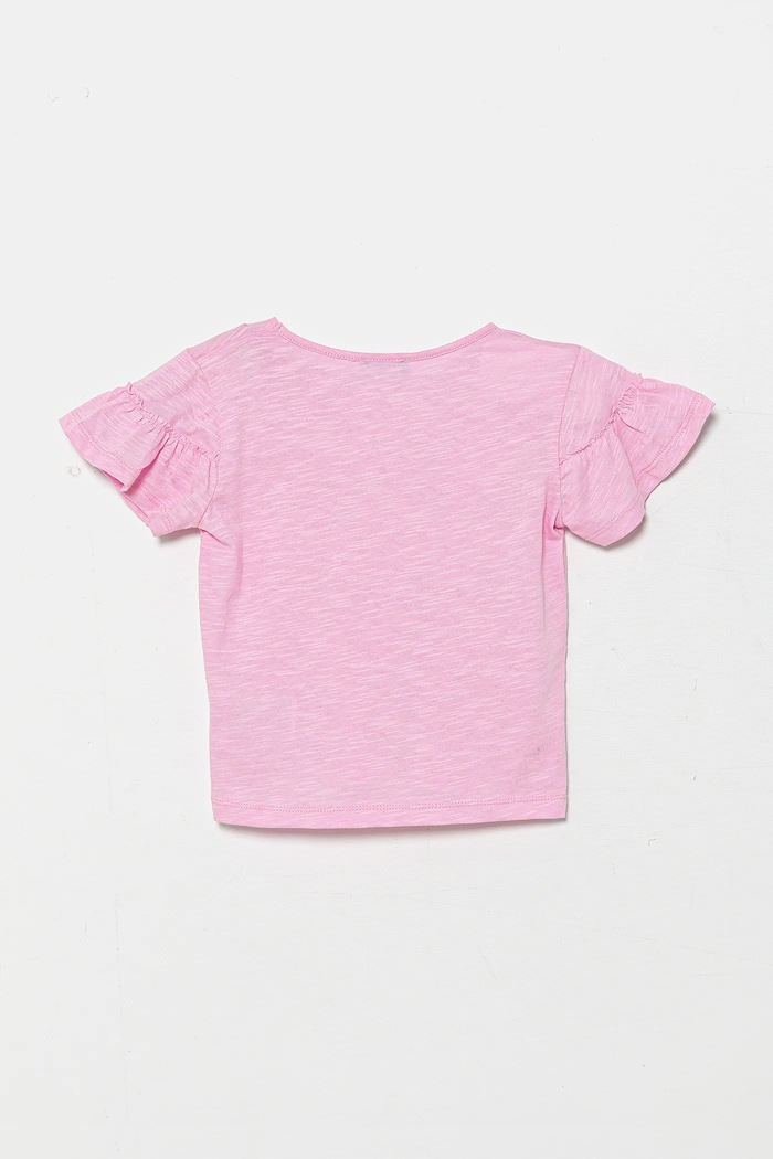 Djevojčice Dječja pamučna majica kratkih rukava United Colors of Benetton 38V4G10JI.P.Seasonal roza