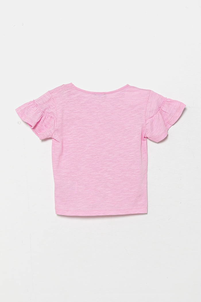Djevojčice Dječja pamučna majica kratkih rukava United Colors of Benetton 38V4G10JI.P.Seasonal roza