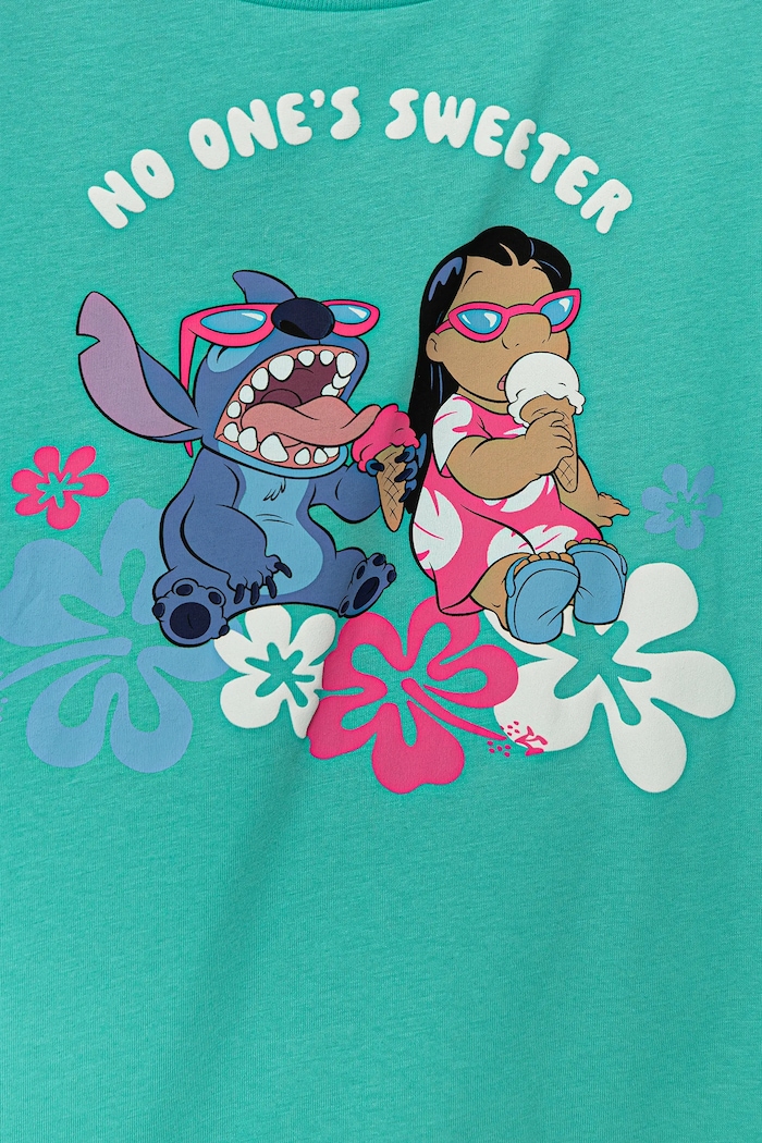 Dziewczynka United Colors of Benetton t-shirt bawełniany dziecięcy x Disney 3JERC10P2.G.Seasonal turkusowy