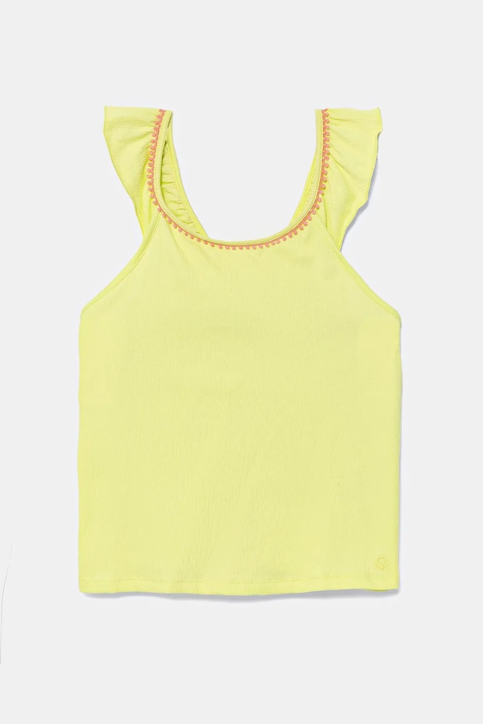 Детски топ United Colors of Benetton еластичен зелен 366NCH01X.G.Seasonal
