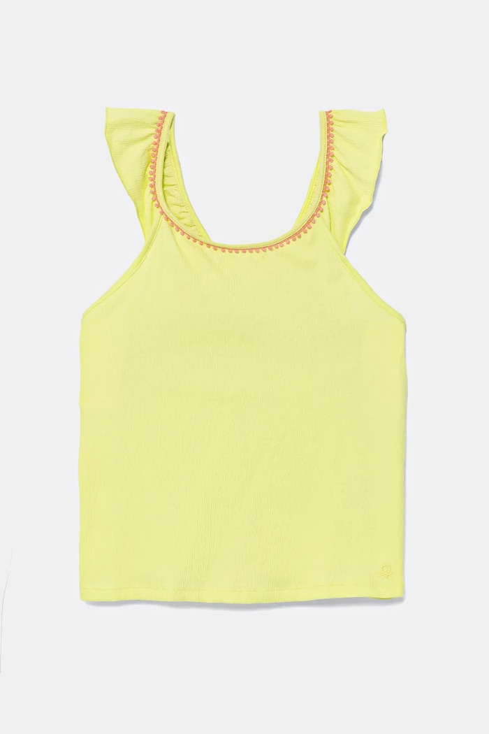 Детски топ United Colors of Benetton еластичен зелен 366NCH01X.G.Seasonal