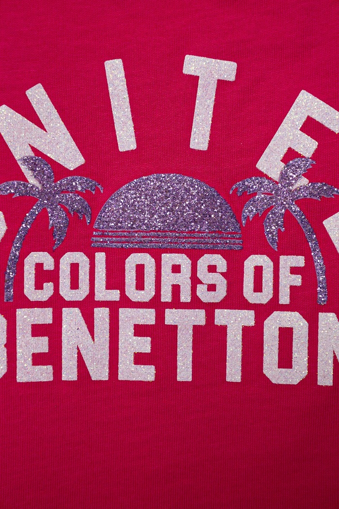 Момиче Детски памучен топ United Colors of Benetton 3I1XCH01Z.G.Seasonal розов