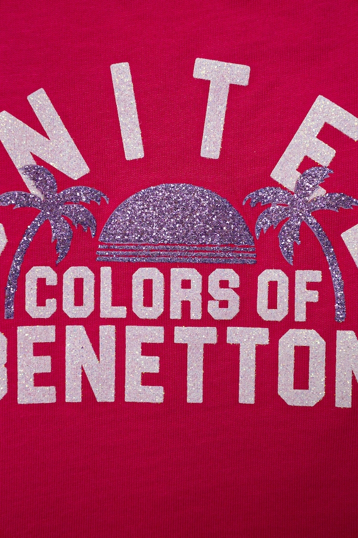 Момиче Детски памучен топ United Colors of Benetton 3I1XCH01Z.G.Seasonal розов