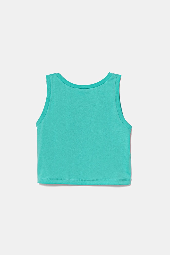 United Colors of Benetton top bawełniany dziecięcy 3I1XCH01Z.G.Seasonal turkusowy SS25