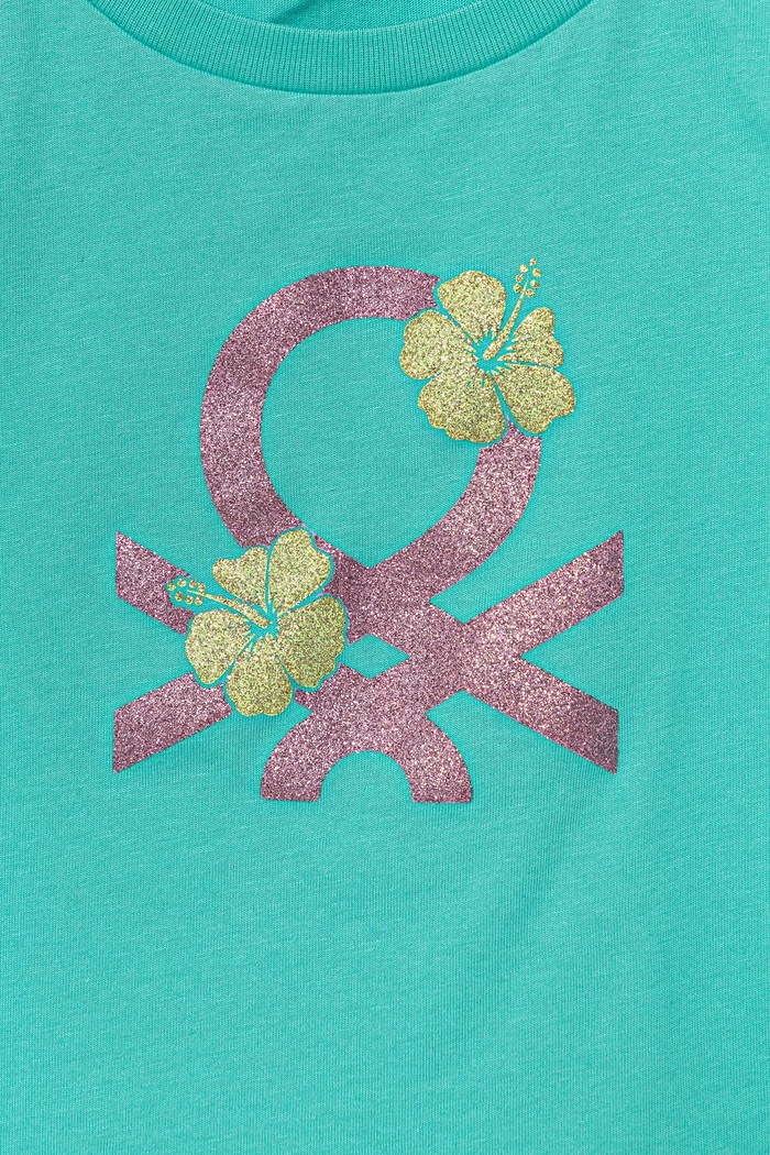 Dziewczynka United Colors of Benetton top bawełniany dziecięcy 3I1XCH01Z.G.Seasonal turkusowy