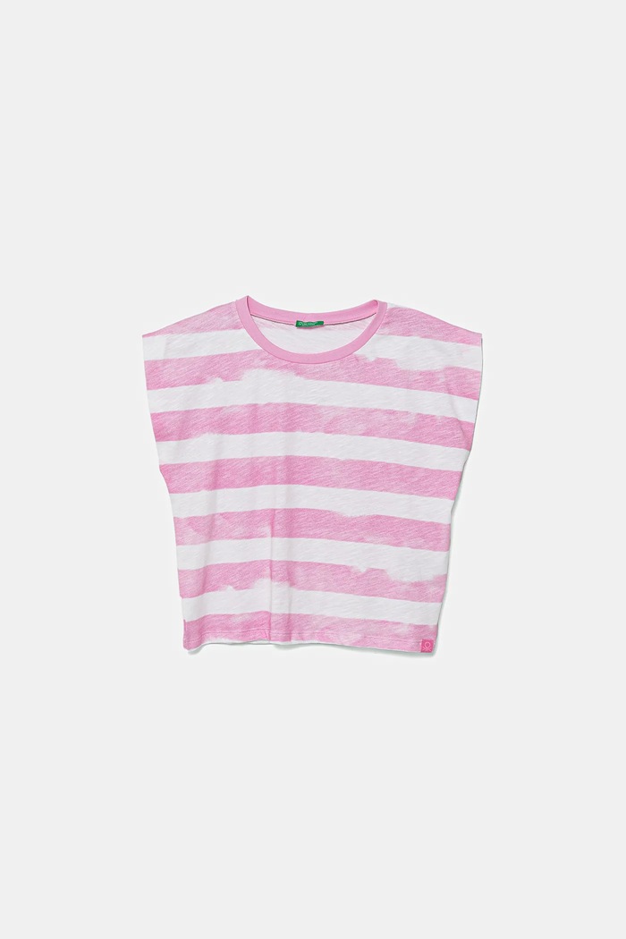 Dětské bavlněné tričko United Colors of Benetton kulatý růžová 3SL3C10OW.G.Seasonal