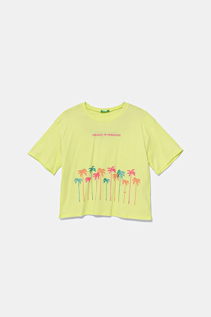 Dječja pamučna majica kratkih rukava United Colors of Benetton Planet friendly zelena 35RYC10OZ.G.Seasonal