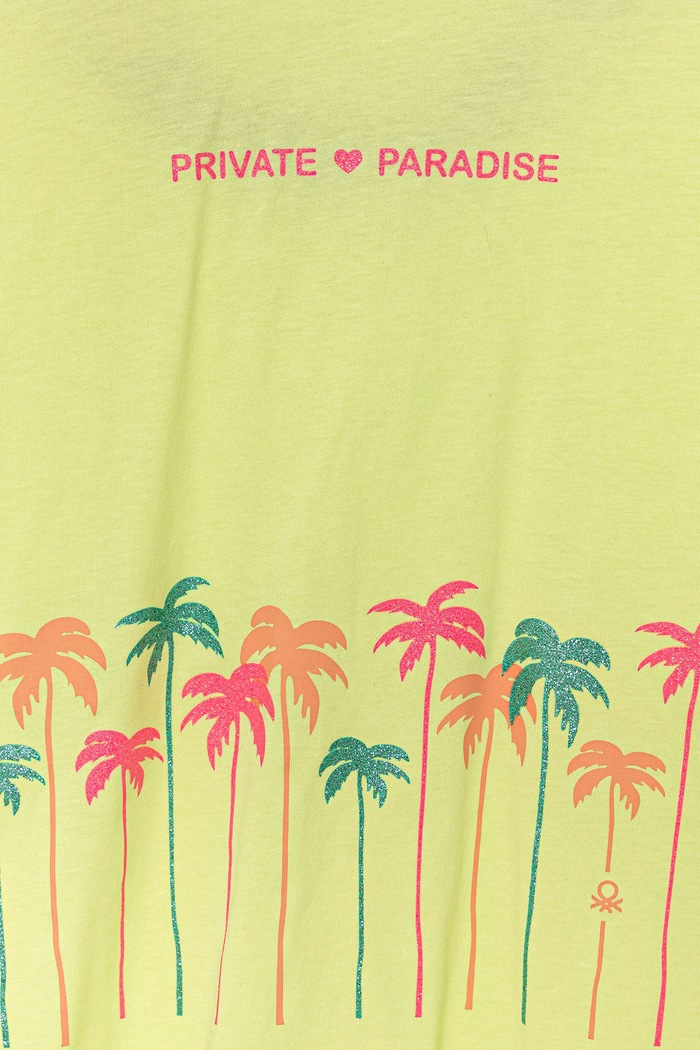 Djevojčice Dječja pamučna majica kratkih rukava United Colors of Benetton 35RYC10OZ.G.Seasonal zelena