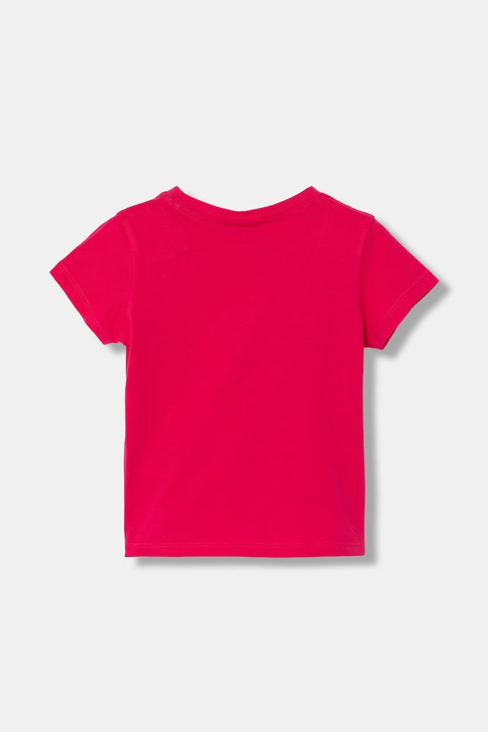 Παιδικό βαμβακερό μπλουζάκι United Colors of Benetton 3I1XG10JB.P.Seasonal ροζ SS25