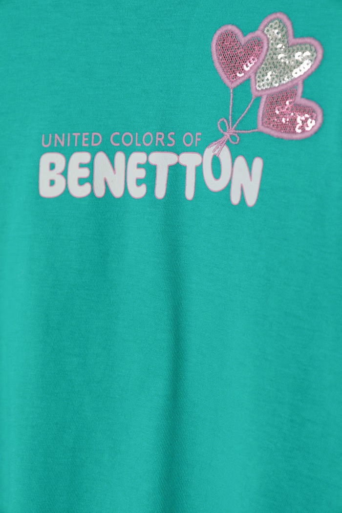 DÍVKA United Colors of Benetton tričko dětské bavlněné 3I1XG10JB.P.Seasonal tyrkysová