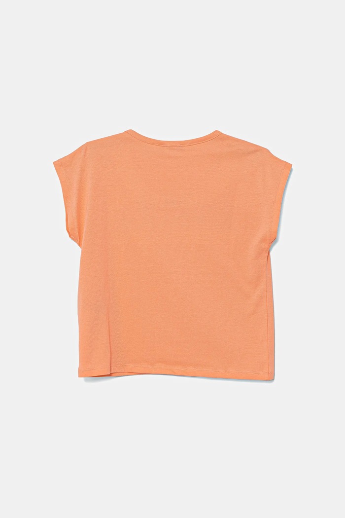 Παιδικό βαμβακερό μπλουζάκι United Colors of Benetton 3I1XC10P1.G.Seasonal πορτοκαλί SS25