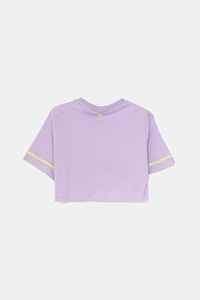 Dětské bavlněné tričko United Colors of Benetton 3096C10PC.G.Seasonal fialová SS25