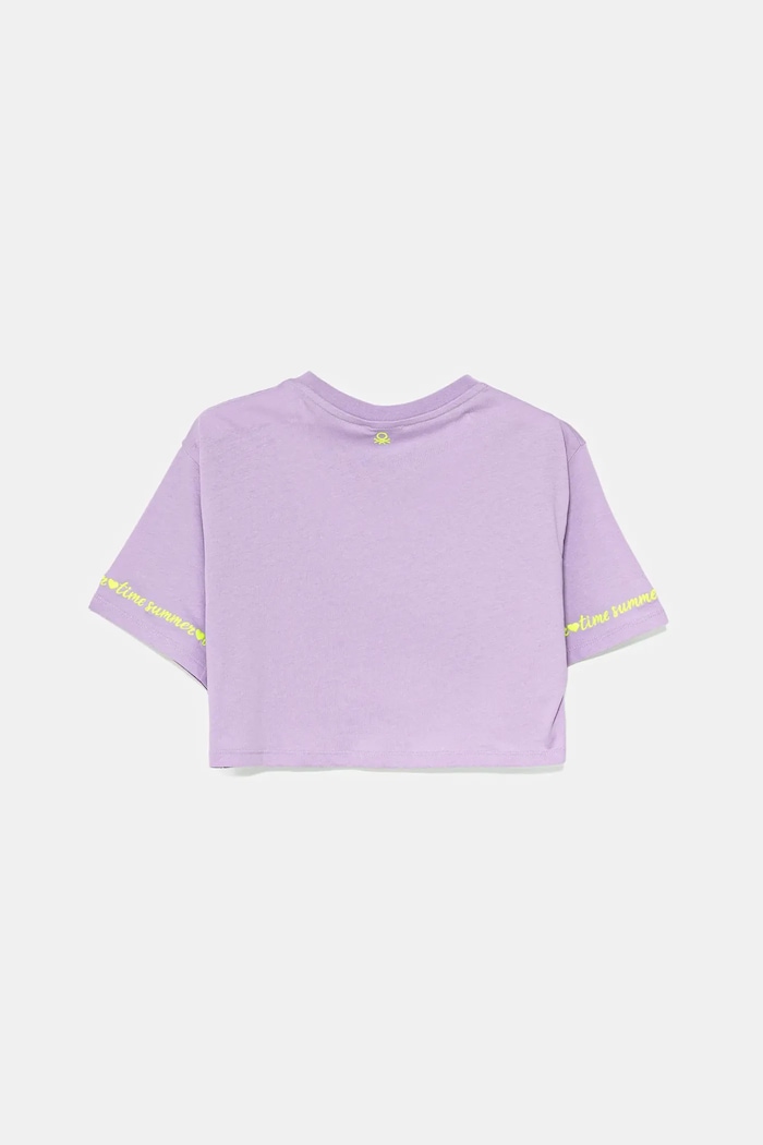 Dětské bavlněné tričko United Colors of Benetton 3096C10PC.G.Seasonal fialová SS25