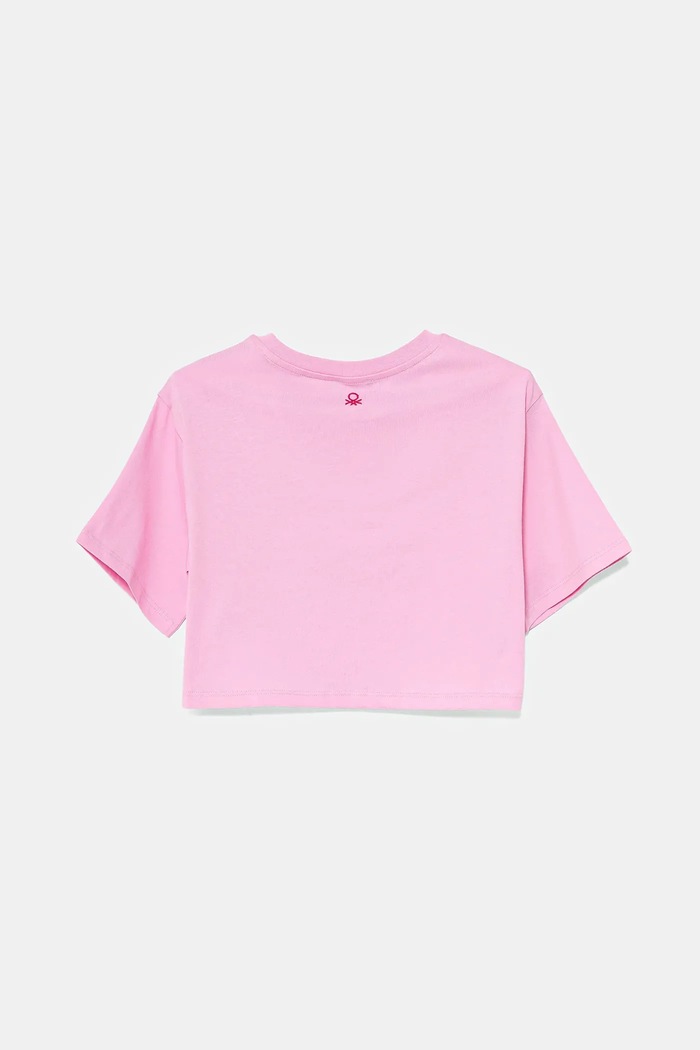 United Colors of Benetton t-shirt bawełniany dziecięcy 3096C10PC.G.Seasonal różowy SS25