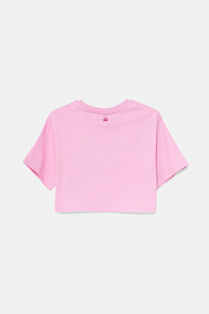 United Colors of Benetton t-shirt bawełniany dziecięcy 3096C10PC.G.Seasonal różowy SS25