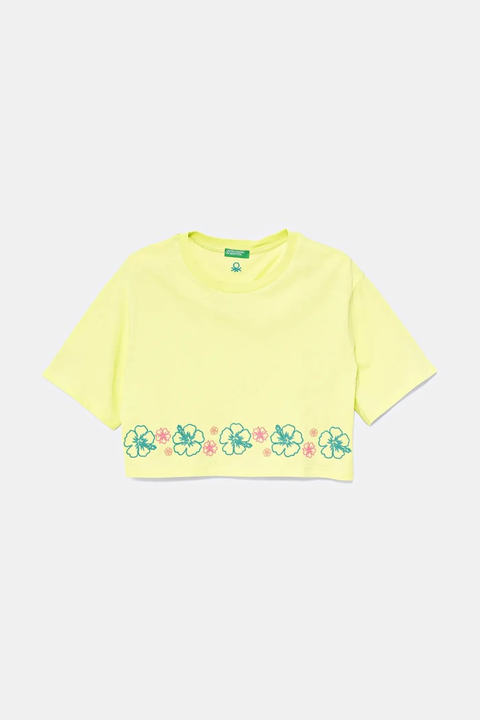 Dječja pamučna majica kratkih rukava United Colors of Benetton pamuk zelena 3096C10PC.G.Seasonal