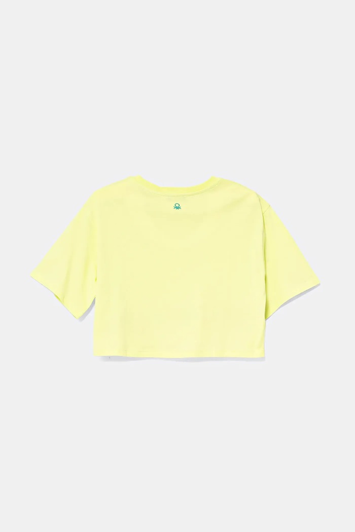 Dječja pamučna majica kratkih rukava United Colors of Benetton 3096C10PC.G.Seasonal zelena SS25