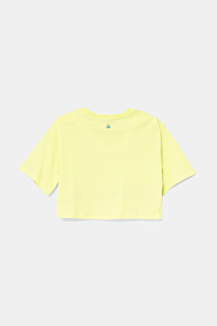 Dječja pamučna majica kratkih rukava United Colors of Benetton 3096C10PC.G.Seasonal zelena SS25