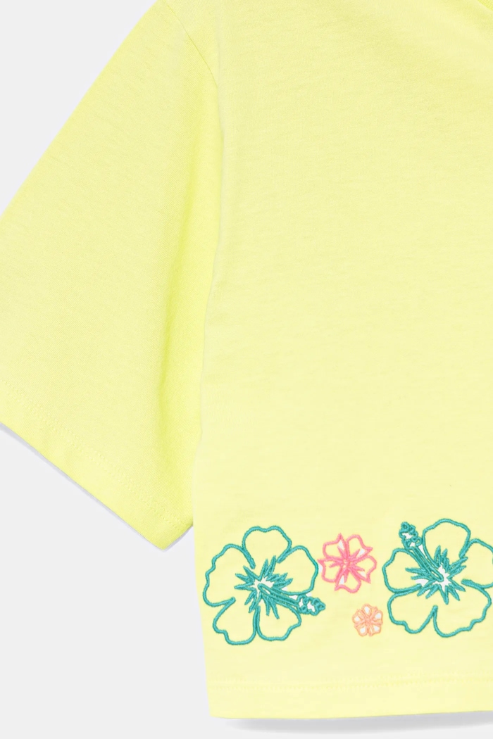 Djevojčice Dječja pamučna majica kratkih rukava United Colors of Benetton 3096C10PC.G.Seasonal zelena
