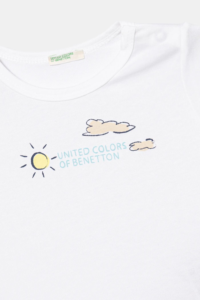 Dziewczynka United Colors of Benetton t-shirt bawełniany niemowlęcy 3I1XA1067.W.Seasonal biały