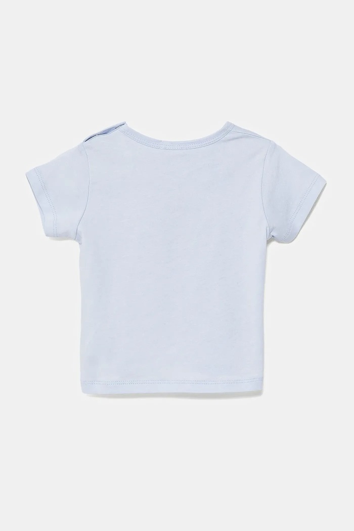 Μωρό βαμβακερό μπλουζάκι United Colors of Benetton 3I1XA1067.W.Seasonal μπλε SS25