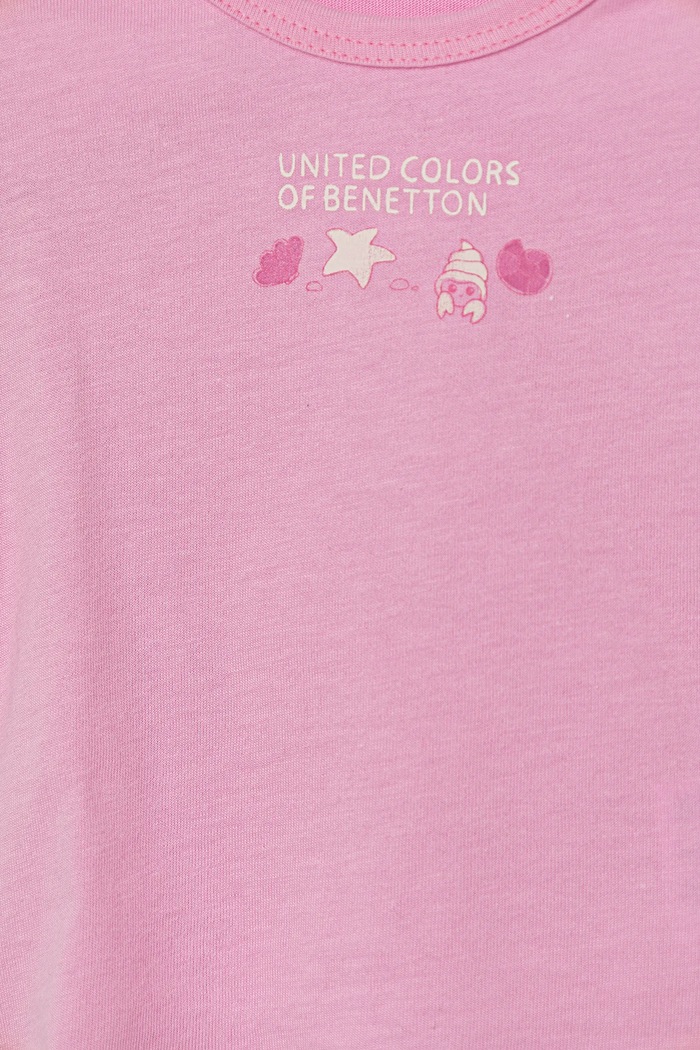 DÍVKA Dětské bavlněné tričko United Colors of Benetton 3I1XA1067.W.Seasonal růžová