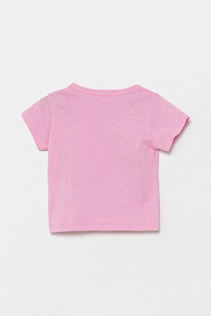 United Colors of Benetton t-shirt bawełniany niemowlęcy 3I1XA1069.G.W.Seasonal różowy SS25