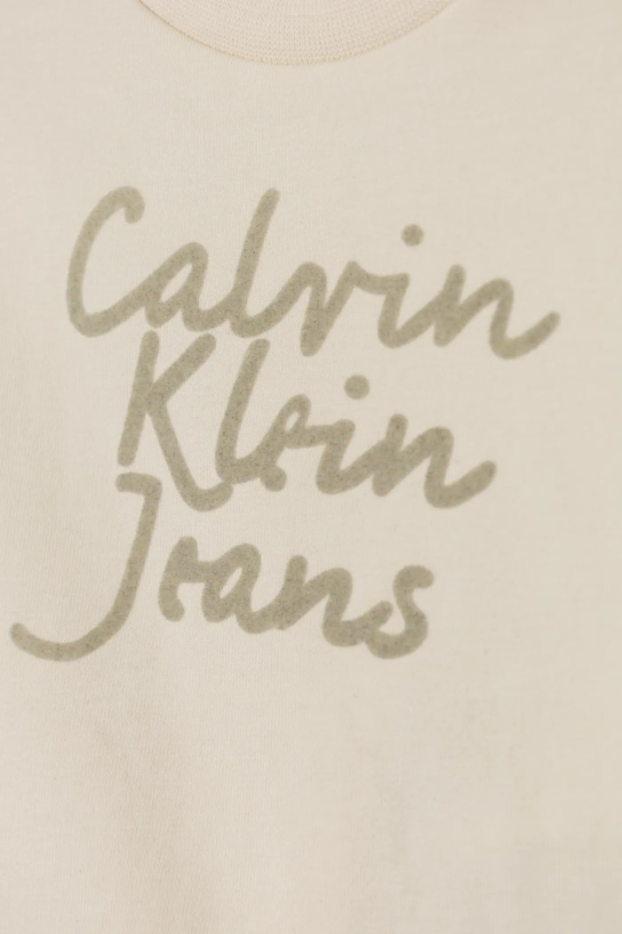 Dječaci Dječja pamučna majica kratkih rukava Calvin Klein Jeans IN0IN00261.PPYA bež
